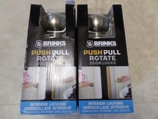 Brinks Push Pull Rotate Single Cylinder Lock, Satin Nickel, #23021-119 Lot of 2 picture