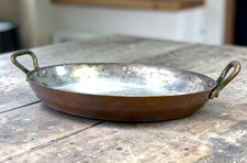 Vintage Chomette Favor Villedieu France Copper Oval Gratin Pan Mauviel 10.5