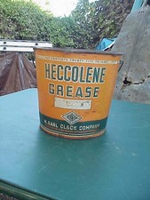 Very Rare Heccolene Large 25lb Bearing Grease Pail H. Earl Clack Montana picture