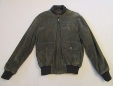 Vintage Polo Country Ralph Lauren Green Suede Leather Bomber Jacket sz 42 picture