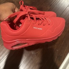 Skechers Women's Street UNO Stand On Air Lace-Up Sneaker Red picture