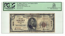 1929 $5 THE FIRST NATIONAL BANK OF MANTUA Ohio Type 2 PCGS F15 Apparent picture