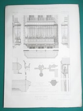1870s ARCHITECTURE PRINT - Greenhouse Balcony Park Monceaux Paris picture