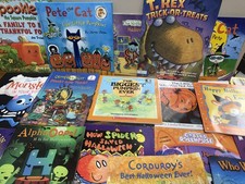 Random Lot of 8 Halloween Kids Picture Books Pumpkins Trick or Treat Spooky Fall picture