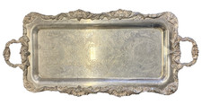 Antique Leonard Victorian Ornate Silver Plated Narrow Trinket Dish Bar Tray picture