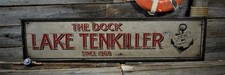 Custom Lake House Est. Date Sign - Rustic Hand Made Vintage Wood Sign picture