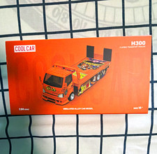 COOLCAR 1:64 H300 Flatbed Transport Trailer Simulated Alloy Diecast Orange picture