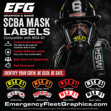 MSA G1 SCBA Compatible Custom Reflective Mask Name Labels Stickers Id picture