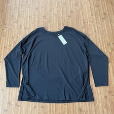 NWT Eileen Fisher Boxy Tunic Top Sz 1X Gray Graphite Side Zip Stretch MSRP $148 picture