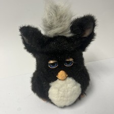 Furby 2005 Emo-Tronic Tiger Hasbro 59294 Black White Fur Blue Eyes Working Great picture