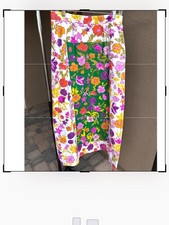 Vtg 60s 70s Alex Colman Mod Floral Pique Maxi Skirt Fits Modern M 8 10 Tag 16 picture