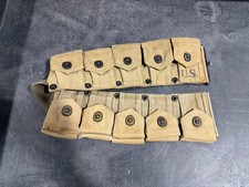 Original US Army WWII Hinson Mfg Co 1942 Ammo Belt 10 Pocket picture
