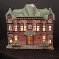 Lemax Dickensvale Collectibles Porcelain Lighted Christmas Village “Town Hall” picture