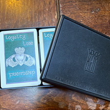 Vintage KEM Loyalty Love Friendship Plastic Coated Playing Cards Deck w/ Case picture