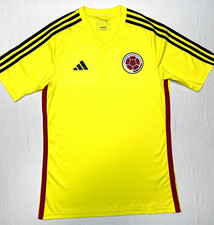 adidas Authentic Colombia 2022 Home Jersey Size S Yellow Soccer Shirt Slim Fit picture