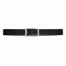 NEW Gucci Rectangular Buckle Pebble Leather Belt Black Men Size 105cm/42