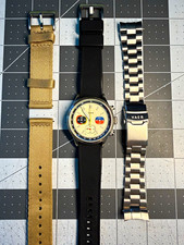 VAER RS1-CRM40 Rally Chronograph Cream 40mm Quartz Oyster Bracelet + 2 Straps picture
