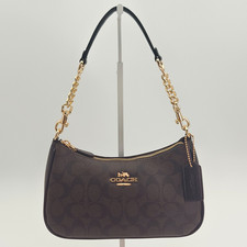 COACH Teri Shoulder Bag In Signature Walnut Black/Gold, Only unpacked, not used picture