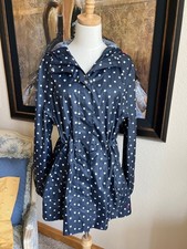 NWOT Joules Navy Polka Dot Raincoat Size 12 picture