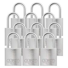 Abus 72/30 Ka X 12 Lockout Padlock, Keyed Alike, Aluminum, Silver, 1 In Shackle picture