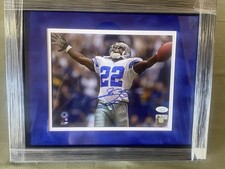 Emmitt Smith Signed Custom Framed & Matted 8x10 Photo Players COA 16x13 JSA CERT picture