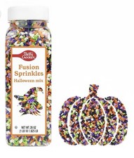 Betty Crocker Fusion Sprinkles Halloween Mix, Black, Orange, Green & Purple 26oz picture