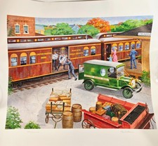 Vintage W.A. CHARNSTROM David Thatcher Train Station Print Signed Numbered 14x17 picture