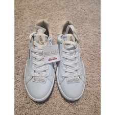 Skechers Court & Classics Women White Gold Sneakers 185535 WHT Size 8.5 NEW picture