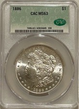 1886 P Morgan Silver Dollar CAC MS63 picture