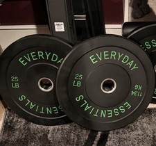 BalanceForm Olympic Bumper Plate Weight Plate, 25lbs Pair Black picture