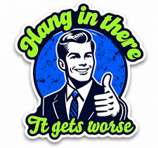 HANG IN THERE IT GETS WORSE Die-cut STICKER picture