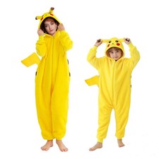 Pikachu Pajamas with Standing Tail for Halloween, Cosplay Costume Jump Suit picture