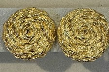 Vintage Paolo Gucci Textured Earrings Gold Round Chunky Signed Button Runway 1” picture