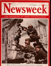1942 Newsweek September 28 - U.S.S. Yorktown sinks; Stalingrad in flames; picture