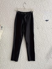 vintage black shiny 1980s/80s Pants-Sandy-Grease-Fredricks Stretch Disco Glam XS picture