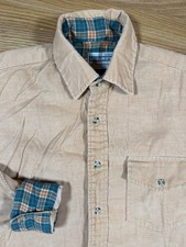 1960s True Vintage coral pink Corduroys Leisuroy Button Up Shirt Men’s S USA picture