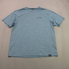 Patagonia Capilene Cool Daily T-Shirt Men's M Medium Blue Ocean Fishing Graphic picture