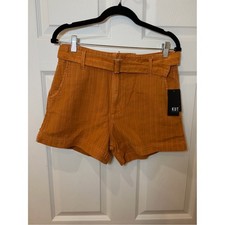 KUT from the Kloth Justine Burnt Orange Striped High-Rise Shorts NWT - Size 4 picture