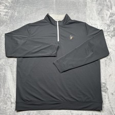 Oklahoma Cowboys Pullover Men XL Black Peter Millar Perth Performance 1/4 Zip picture
