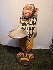 RARE Monkey Chimpanzee Butler Waiter Figurine w/ Serving Tray & Banana picture