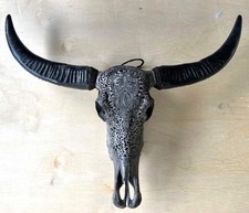 Hand-Carved Viking Buffalo Skull - Wall Decoration picture