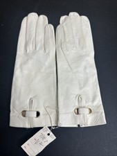 NWT Vintage Italian Leather Gloves Amedeo Perrone White Dress Gloves Size S/M picture