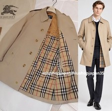 BURBERRY Trench Coat Authentic Vintage England Balmacaan / Car Coat Beige S/46 picture