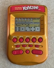 Hasbro Vintage Yahtzee Electronic Handheld Game Hasbro Gold 2002 - Works picture