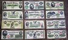 Reprint on paper with W/M United States Demand Notes and Legal tender 1861-1863y picture