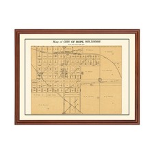 Old Map of Hope, KS 1909 - Vintage Hope Kansas Art picture