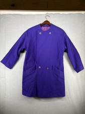 Vintage I. Magnin Women’s 100% Wool Purple Blazer COAT Gorgeous 1970’s picture