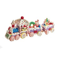 14.4 Inch Claydough Train Set, Gingerbread Theme, Holiday Décor Display picture