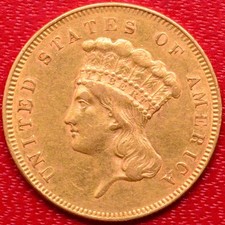 1857 INDIAN PRINCESS $3 GOLD picture