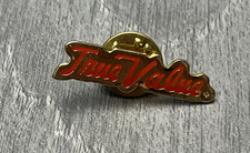 Vtg True Value Hardware Store Advertising Lapel Pin Gold Red Logo Collectible picture